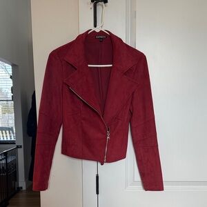 Express Women's Deep Red Leather Jacket
